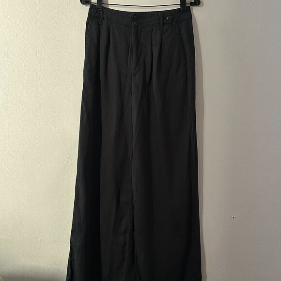 Madewell Wide-Leg Pleated Trousers – Black (Size 2T, Fair Trade Certified) - Picture 7 of 9